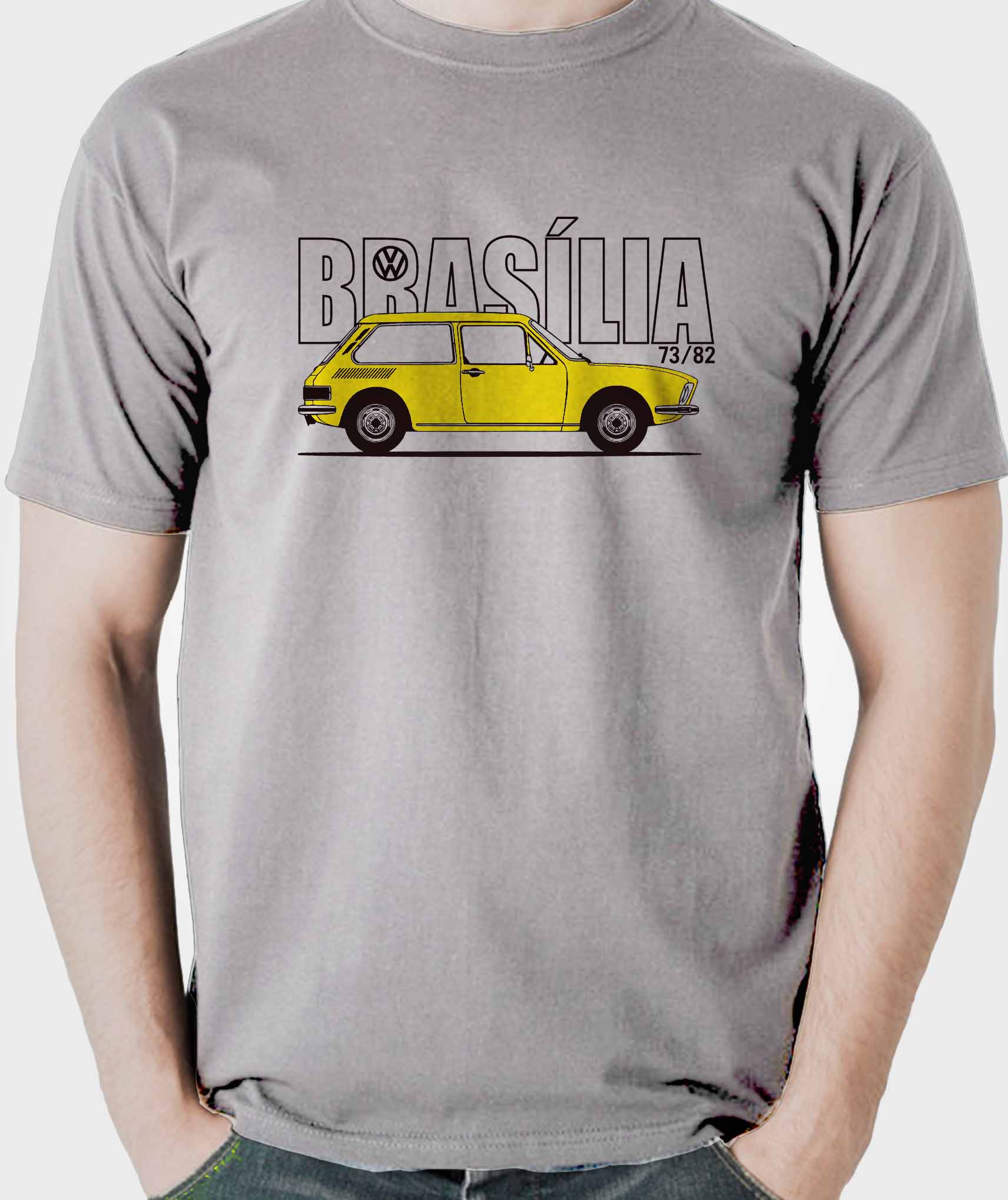 Camiseta  Brasília-cinza mescla